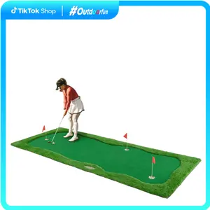 Outdoorfun 12x5 FT Golf Putting Green, Golf Training Mat with High-quality Turf, 3 Holes, 3 Flags and Cups for Indoor Outdoor