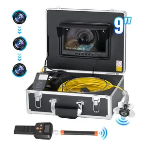 【fathersdaygift】VEVOR Sewer Camera with 512Hz Locator, 165 ft/50 m, 9" Drain Inspection Camera with Self-Leveling, 36X Zoom, Plumbing Camera with Lights-12 LED, 32GB Card, IP68 Waterproof Snake Camera for Duct Pipe