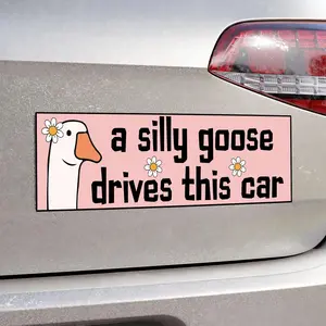 A Silly Goose Drives This Car, Goose cute, Car Decal Magnet, Cute Bumper Sticker, Car Accessories