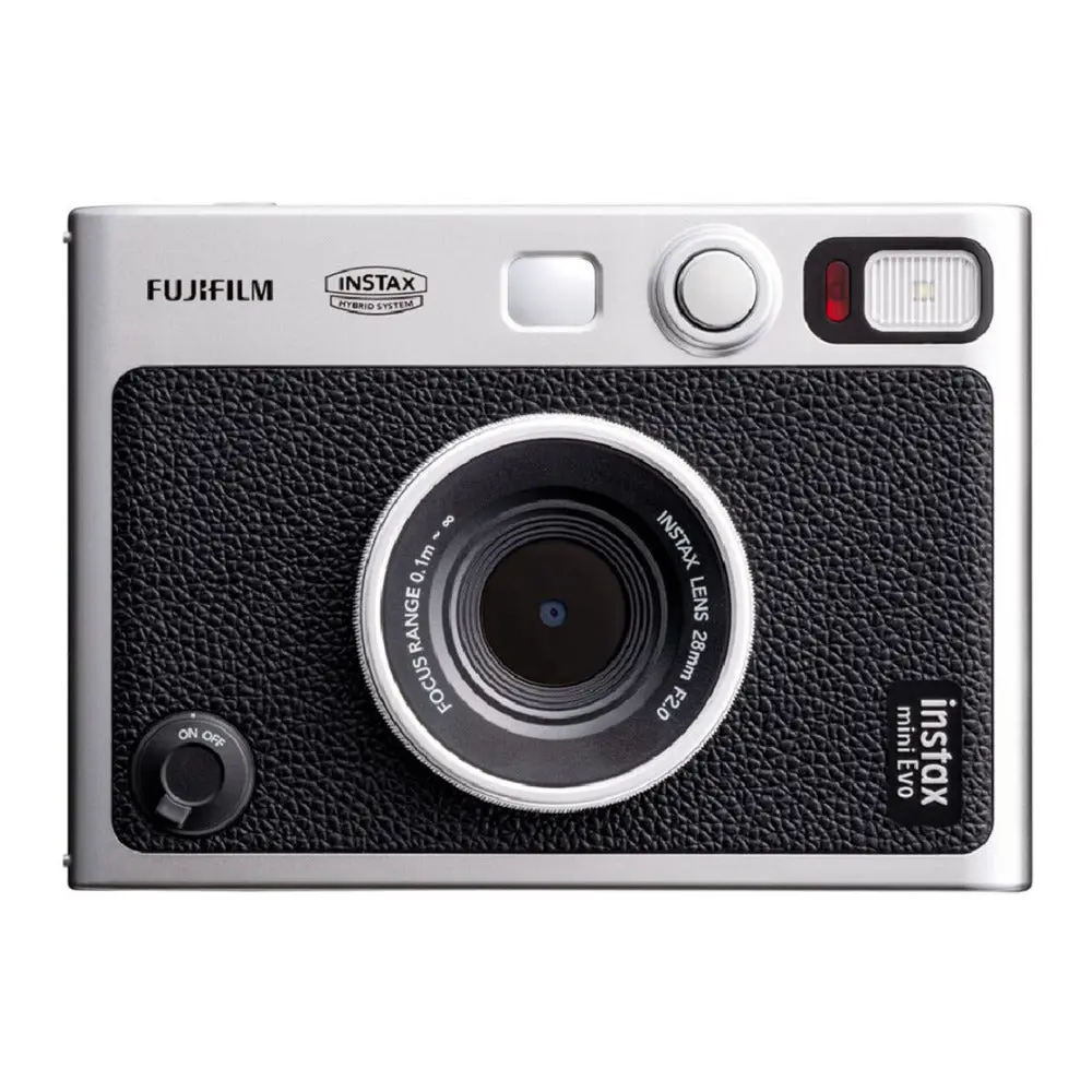 FUJIFILM INSTAX MINI EVO Hybrid Instant Camera (Black) - 100 Creative Options, Built-In Flash, Interchangeable Lens, Memory Card Compatibility, Wireless Connectivity