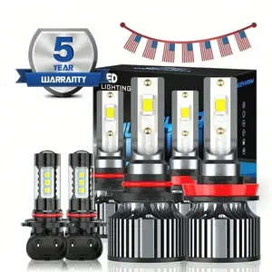 Complete DIY LED Headlight Upgrade Kit 300% Brighter 1:1 Mini Size 4PCS 9005+H11 or 6PCS 9005+9006+H11 Easy Plug-and-Play Installation for Cars & Trucks 6500K Daylight-white Light 10-Minute Upgrade 5-Year Warranty