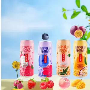 POCAS Popping Boba Fruit Tea 16.5 fl oz per Pack Choose Your Flavor Peach Oolong, Strawberry Dragon Fruit, Mango Passion Fruit, Mixed Berry)  Bursting Boba Ready-to-Drink Fruity Beverage