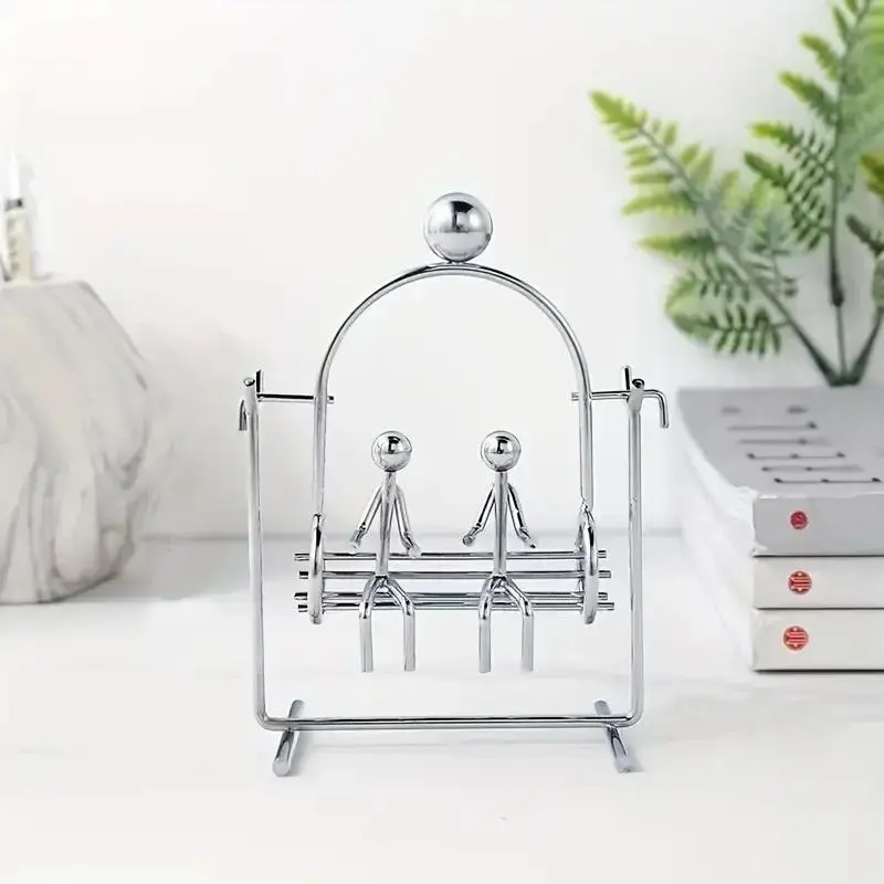 Newton's Cradle Balance Decoration, Abstract Figure Sculpture, 1 Count Desktop Relaxation Toy for Office, Artistic Unique Gift for Science Lovers and Home Decor, Ornaments, Desktop Statue, Desktop Figurine, Decorative Sculptures, Statue Figurines