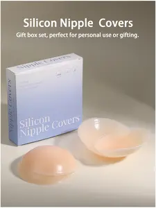 Liquid Silicone Nipple Covers (4 Pcs) for Women, 8cm Large Size, 3-Layer Skin-Friendly Structure, Waterproof Sweatproof & Reusable, Invisible Anti-Protrusion, Perfect For Large Busts, Camisoles & Wedding Dresses