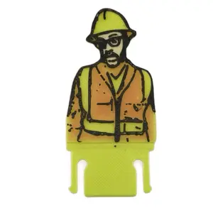 Construction guy glow in the dark hard hat clip - High-Quality PLA, Versatile Design for Full Brim, Cap Style, and Bump Caps, Easy to Install