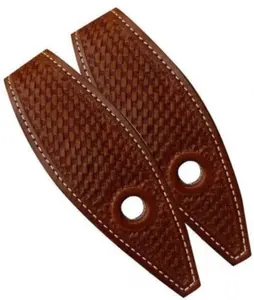 Basket Tooled Leather Slobber Straps Basket Tooled Leather Slobber Straps