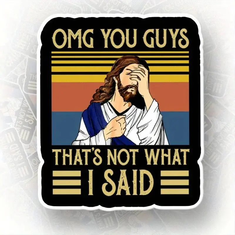 Cartoon Jesus Pattern Universal Car Sticker, Car Exterior Decorative Stickers, Multipurpose Self Adhesive Decal for Car Bumper, Laptop, Phone, Skateboard, Scrapbook, Sticker Decals, Sticker for Cars, Automobile Decals, Car Vehicle Decoration
