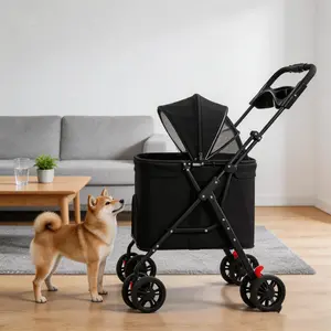 Zoravellion Foldable Medium And Large Dog Pet Stroller – Lightweight Travel Stroller, Perfect for Walking, Outdoor Adventures & Shopping