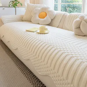 Modern Luxury Anti-Slip Sofa Cover, Soft Sofa Protector, Plush Velvet Couch Protector, Washable Pet-Friendly Seat Cushion, Comfortable Living Room Decor