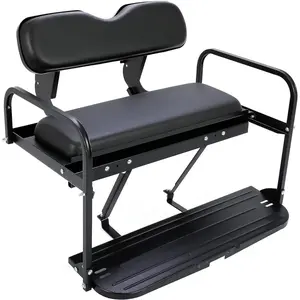 Rear Back Seat Kit Compatible with Yamaha G14 G16 G19 G22 Flip Folding Steel Frame Artificial Leather Seat Black