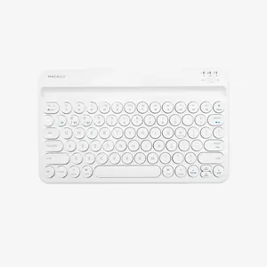 Portable Bluetooth Keyboard for Mac with iPhone iPad Stand - White