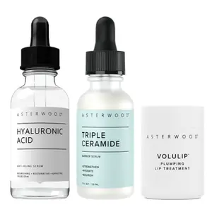 Winter Glow Bundle - Hydrating Ceramide Serum, Plumping Hyaluronic Acid Serum & Moisturizing Volulip Lip Treatment