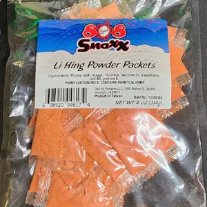 808snxx Li Hing Prune Base Powder - Sweet-Salty Licorice-Containing Snack Seasoning for Beverage Mixture