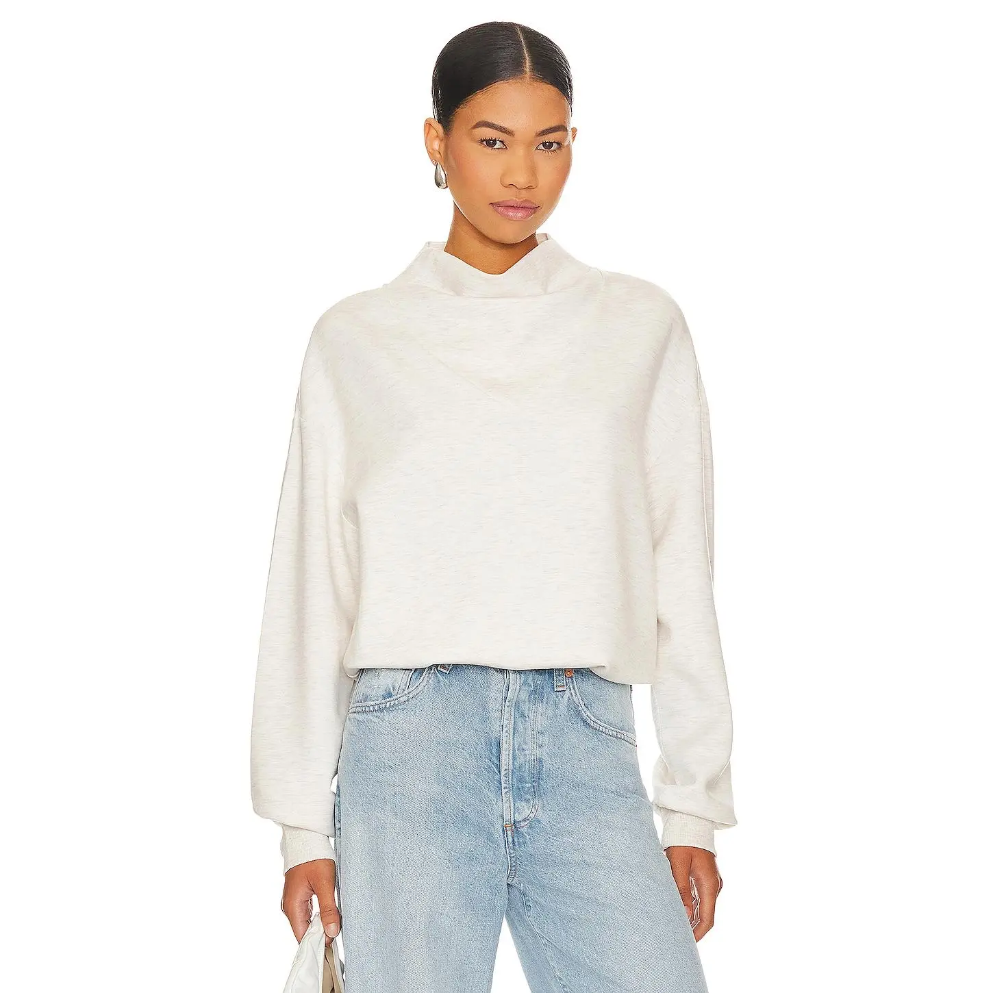 Varley Betsy Sweatshirt in Ivory Marl Varley Betsy Sweatshirt in Ivory Marl