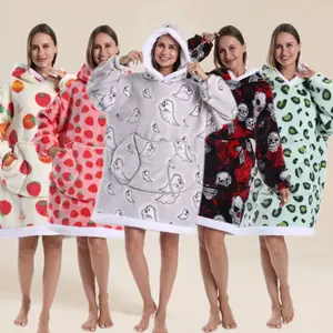 Adult Hooded Blanket Robe, Soft & Comfortable, Multiple Colors Available, Perfect Gift for Fall/winter Holidays, Soft Warm Blanket