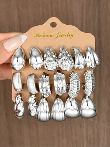 Elegant Silver Women's Fashionable Earrings, Geometric Design, Perfect for Daily Wear, Parties, Gifts