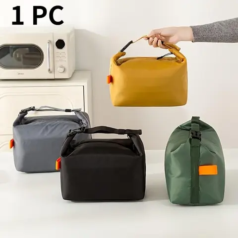 Fashionable insulated lunch bag, large capacity, leak-proof, equipped with a shoulder strap. Suitable for work/school/picnic/camping. available in various colors, made of Oxford cloth, Leakproof lunch bag.