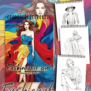 Fashionable Teenager Pattern Coloring Book, 30 Sheets 100gsm Thick Paper Coloring Book, DIY Painting Supplies for Stress Relief, Holiday Gift