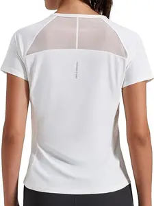 Pioneer Camp Women's Workout Tops Short Sleeve Athletic Shirts Moisture Wicking Quick Dry Mesh Back Yoga Tees for Running Gym