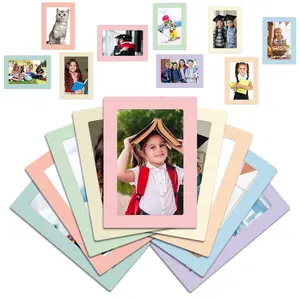 12 Pcs 4 x 6 Inch Boho Magnetic Picture Frames for Refrigerator Decorations Reusable Magnet Photo Frames Pockets for Classroom Office Home Back to School Locker Cabinet Accessories