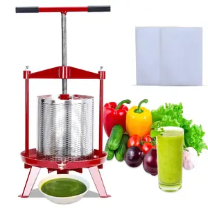 【GARVEE】3.69 Gal Manual Fruit and Wine Press with Stainless Steel Construction, T-Handle, and Sturdy Triangular Design for Pressing Fruits, Vegetables, Honey, Olive Oil; Ideal for Outdoor and Kitchen Use