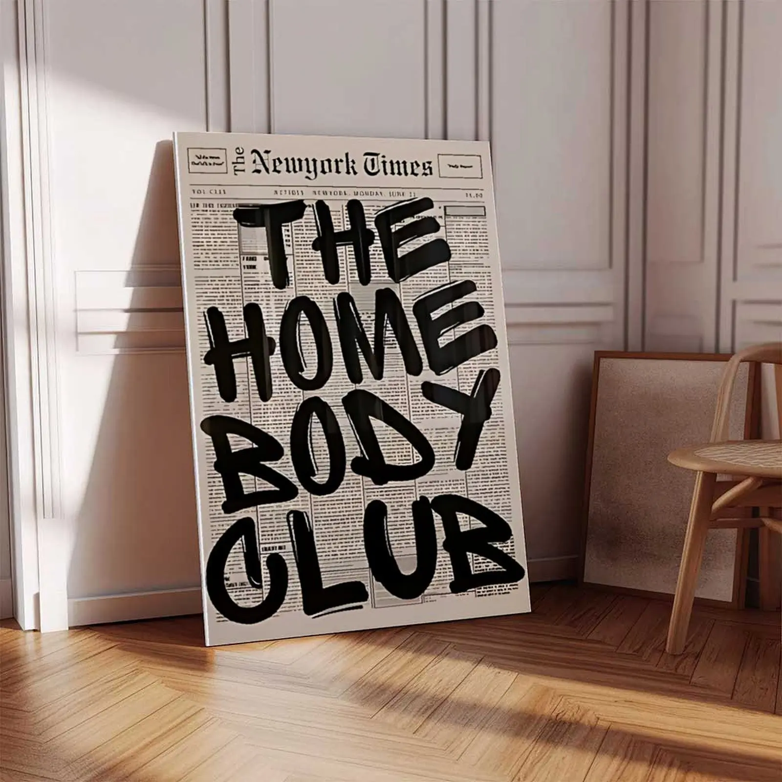 Unframed Retro Newspaper Print Artistic Typography Poster - Motivational Quote Wall Decor, Modern Home Decoration for Room