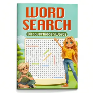 Word search puzzle game book, find word brain teasers exercise book, help focus and practice vocabulary, easy daily challenge, School Supplies, suitable for use at home, office, and travel.