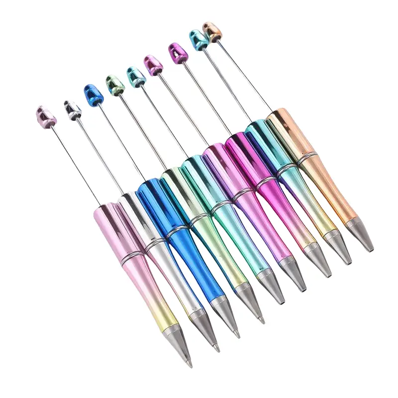 7 Pens Chrome Beadable Pens WHOLESALE BULK Beaded Ballpoint Pen 1.0mm Medium Suitable for DIY with Beads and Focals Ships from California Ballpen Set