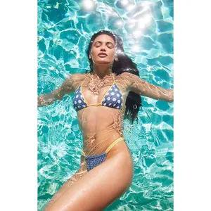 Pacsun Women's Polka Dot Piper Binded Triangle Bikini Top