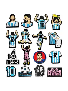 8-36pcs Football Series Cartoon Design Football Player Pendant Jewelry Set, Detachable Creative DIY Decoration Accessories, Ideal Gift for Soccer Fans