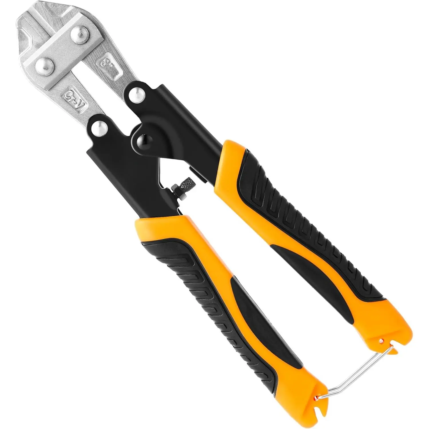 8-inch Portable Mini Bolt Cutter Wire Cutters, Spring Loaded, Anti-Slip Handle, NOT for Screws, Padlock, Wire Rope Cable, Light Duty
