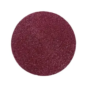 Xena Red beaded placemat 14"