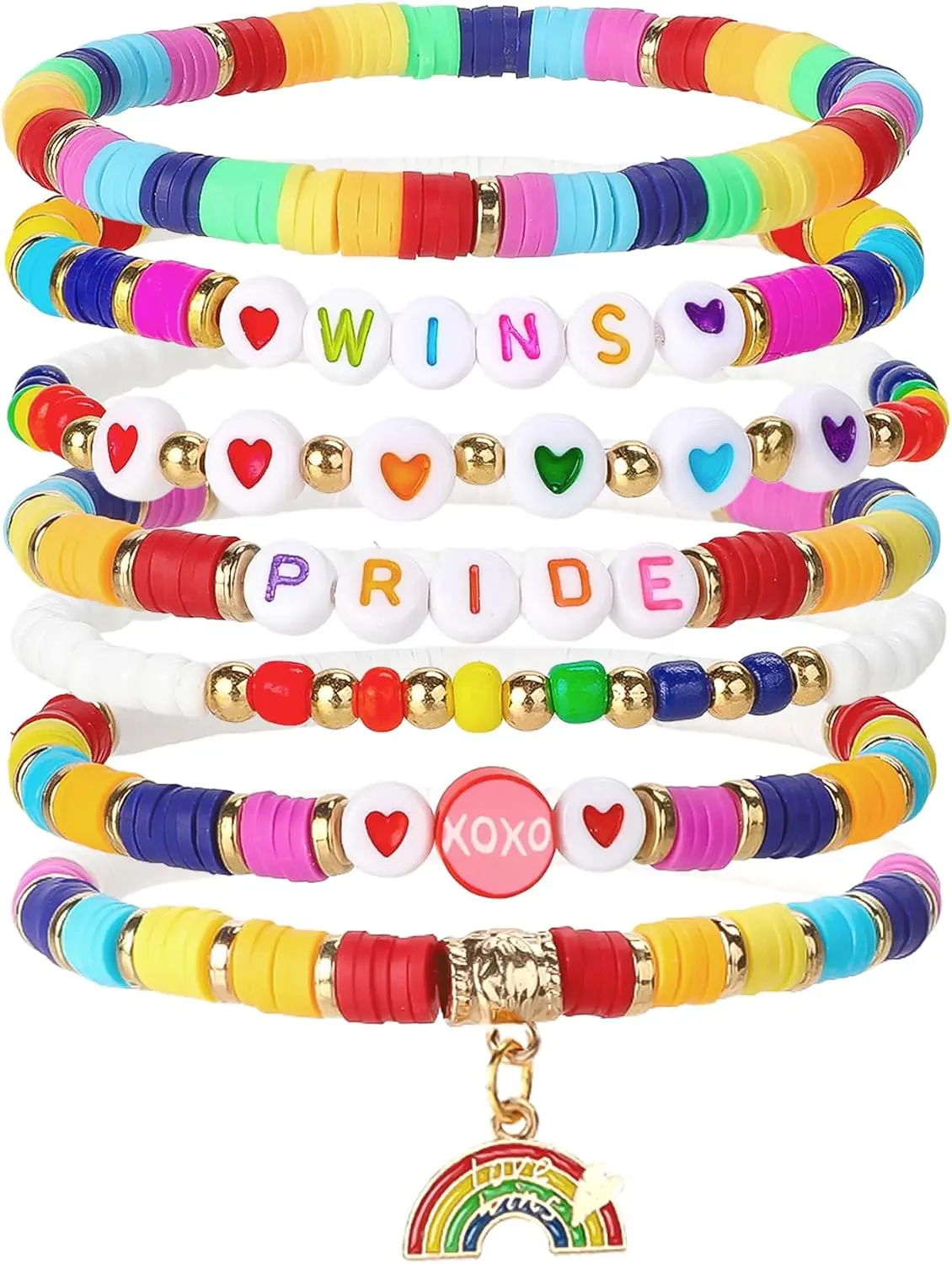 Stretch Clay Bracelets - , Easter, LGBTQ Themed Costume Jewelry for Women & Teens