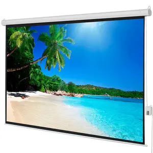 Winado 100" 4:3 Motorized Projector Screen - 80" x 60" Viewing Area, Matte White with Remote Control