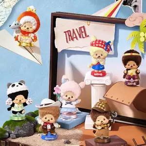 MINISO Monchhichi Global Travel Series Blind Box Figure,Cute Anime Figure Mystery Box,Kawaii Collectible Toy, Cute Flocked Aesthetic Desk Ornament,Aesthetic Desk Decor, Nostalgic Kawaii Room Decor,Perfect Surprise Gift for Girls Boys Summerwins
