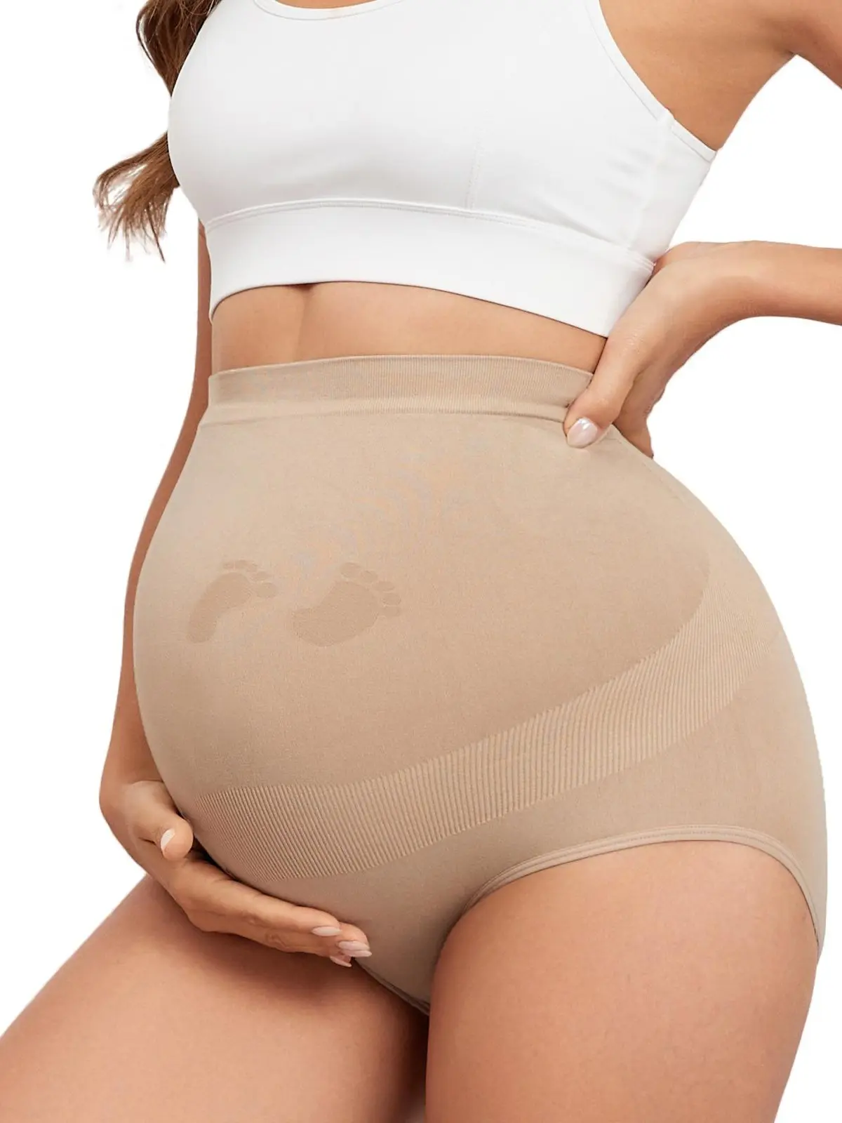 Y25D Maternity Underwear Seamless High Waisted Maternity Panties Belly Support Over Bump Maternity Panties That Don' t Dig In Maternity Underwear for All Trimester Maternity Pants Under Maternity Jeans