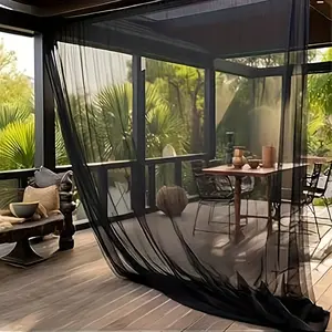 Outdoor Garden Patio Universal Mosquito Net - Polyester Mesh Insect Screen Canopy Curtain, Suitable for Decks, Patios, and Gardens, Hook and Loop Closure, Water-Resistant Fabric, All-Season Insect Protection