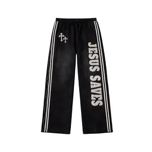 "Ash Black" Jesus Saves Sweatpants