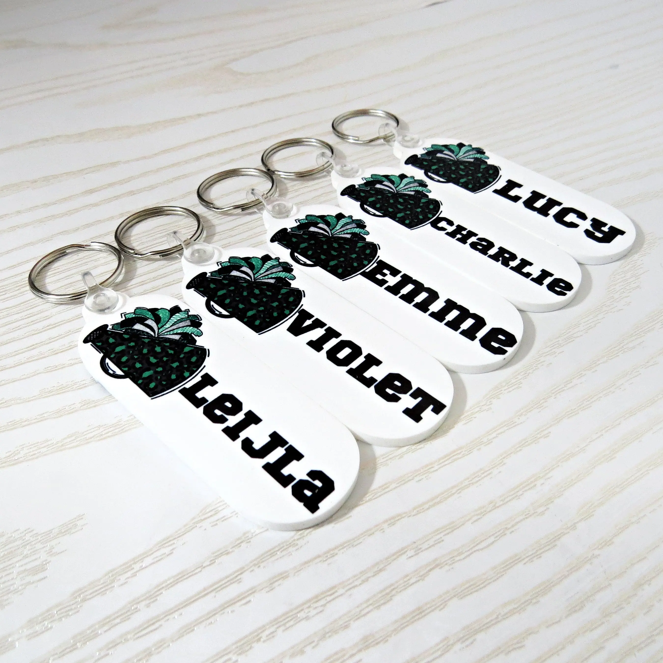 Personalized Cheerleader Keychain – Custom Name Megaphone Bag Tag
