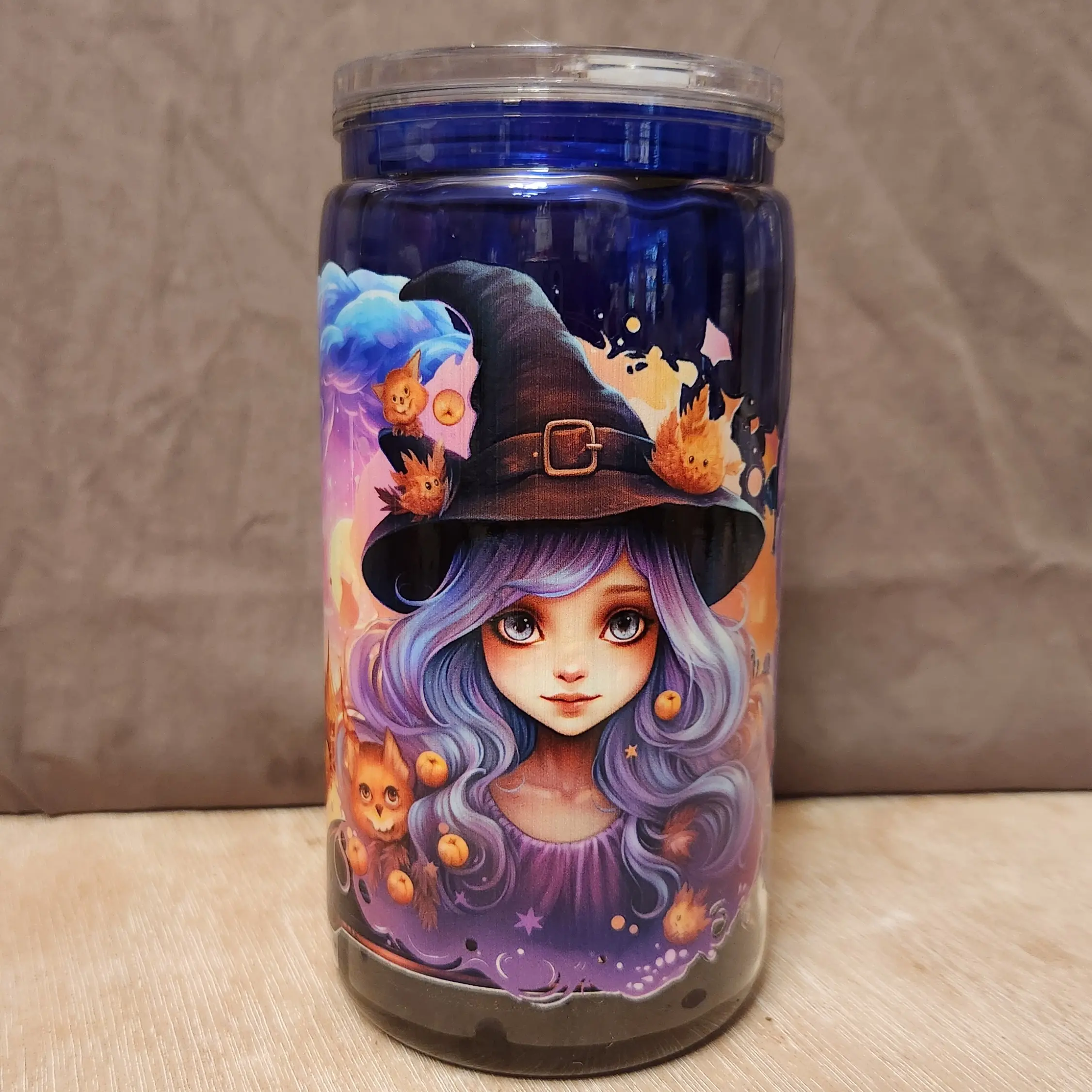 16oz Halloween Drinkware Cups - Reusable Kitchenware for Halloween Parties