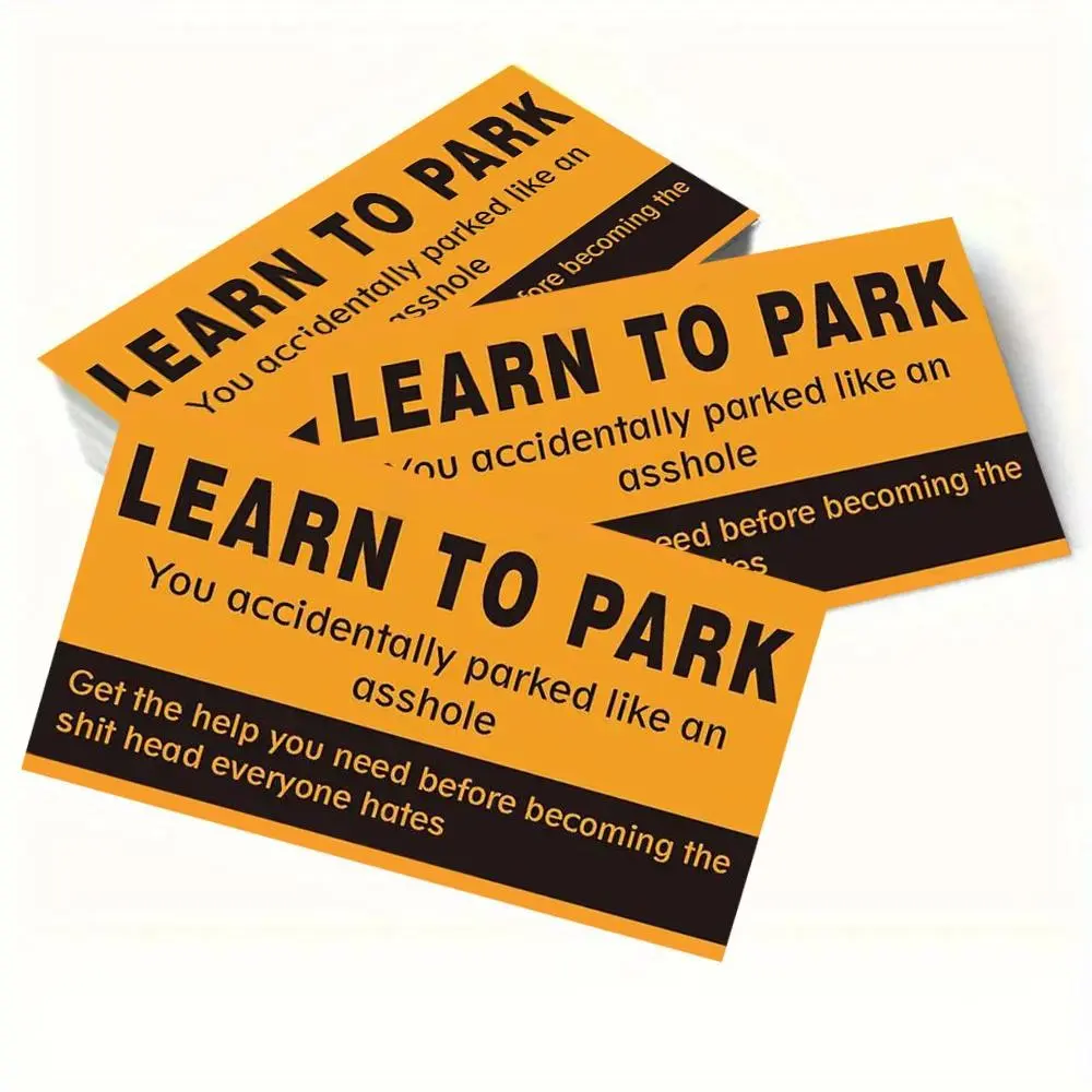 Funny Parking Ticket Set, Funny Car Decals, 50pcs Waterproof Design, Ideal for Car Decor & Practical Use, Durable Material for Vehicle Protection, Sticker For Cars, Car Stickers, Automotive Decals