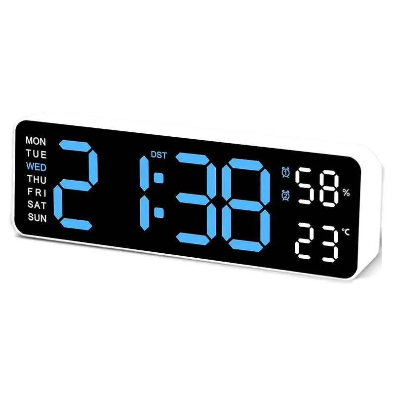 Large Dimmable Digital Alarm Clock - ABS Classic Design, LED Screen, Temperature & Weekday Display, Easy-to-Read, Countdown Function, Digital Alarm Clocks for Bedrooms, Home Decor for Senior Use