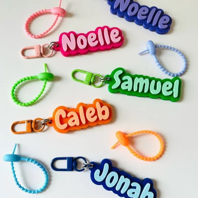 Personalized Name Keychains for Kids - Vibrant Colors & Durable Clips - Perfect for School & Gifts