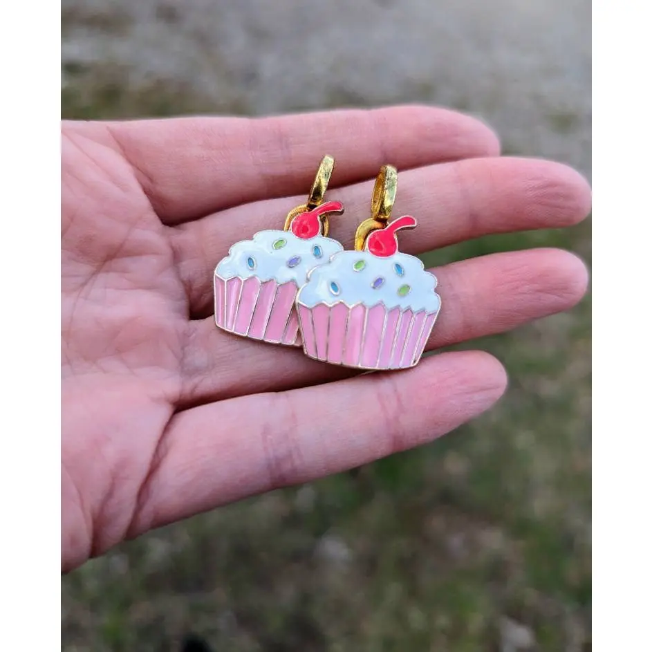 Cupcake Jewelry Charms B Grade Cupcake Charms Pink Jewelry Kawai Food Earrings Cupcake Gifts Cake Jewelry Odd Charms Food Charms Jewelry