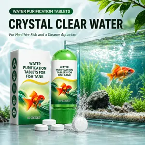 Aquarium Water Purification Tablets – Fish Tank & Pond Water Clarifier for Cloudy Water, Algae Control, Sludge Removal & Deodorizing – Water Treatment Tablets for Aquariums, Fish Ponds & Ornamental Water Features