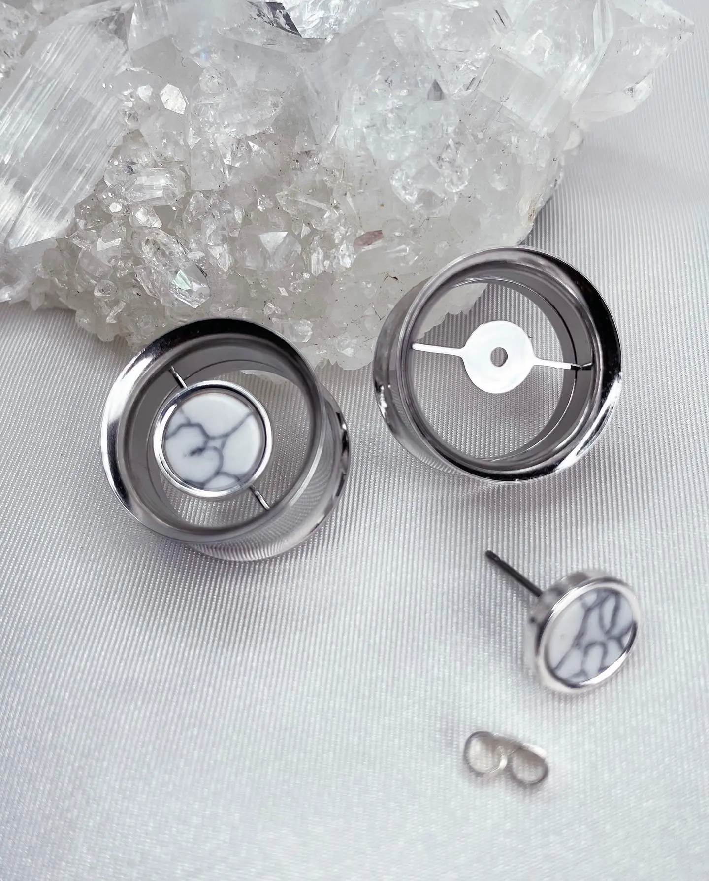 Floating Stud Gauge |  Ear Gauges for Stretched Ears | Wear your favorite stud and dangle earrings! | Unique Stylish Body Jewelry | Comfortable and Hypoallergenic!