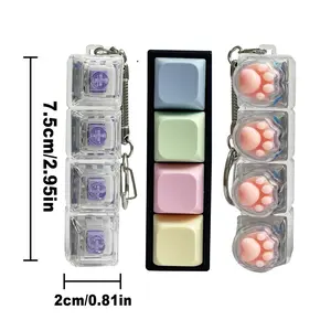 Fidget Toys stress-relieving toy Mechanical keyboard fidget,LED Keyboard Keychain,Fingertip Clicker, Stress Relief Keychain,Axiety Fidget,funny fidget,anxiety decompression,portable anxiety relief toy,crystal keycaps,Glowing Keyboard Fidget
