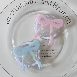 Bow Glitter Magnetic Phone Stand,  Pink And Blue Colors Available, Adjustable Foldable, Girl Heart Phone Accessory, Practical Gift, Magnetic Phone Holder