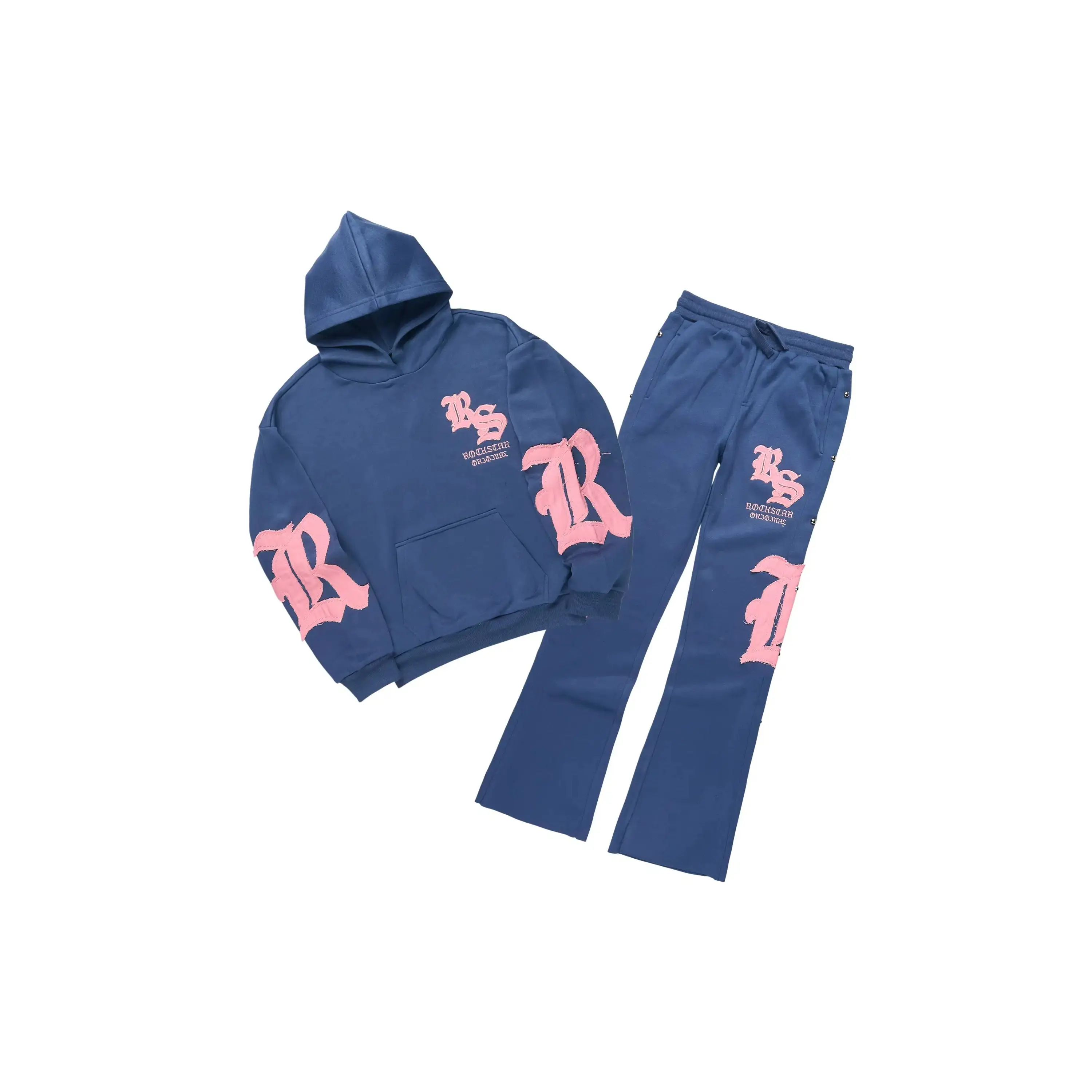 Girls Shironda Navy/Pink Stacked Track Set Girls Shironda Navy/Pink Stacked Track Set