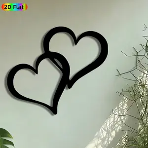 1pc Intertwined Hearts Metal Wall Art, Romantic Hearts Statue Mural, Decoration, Intricate Craftsmanship, Perfect for Valentines Day, Anniversary Decor, Perfect for Bedroom Living Room Wedding Venue Decor, Ideal Gift for Love Enthusiasts